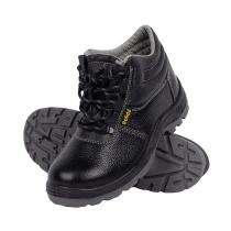L&T SuFin Brand - Solido Protect+ High Ankle SY04 Barton Print Full Grain Steel Toe Safety Shoes Black_0