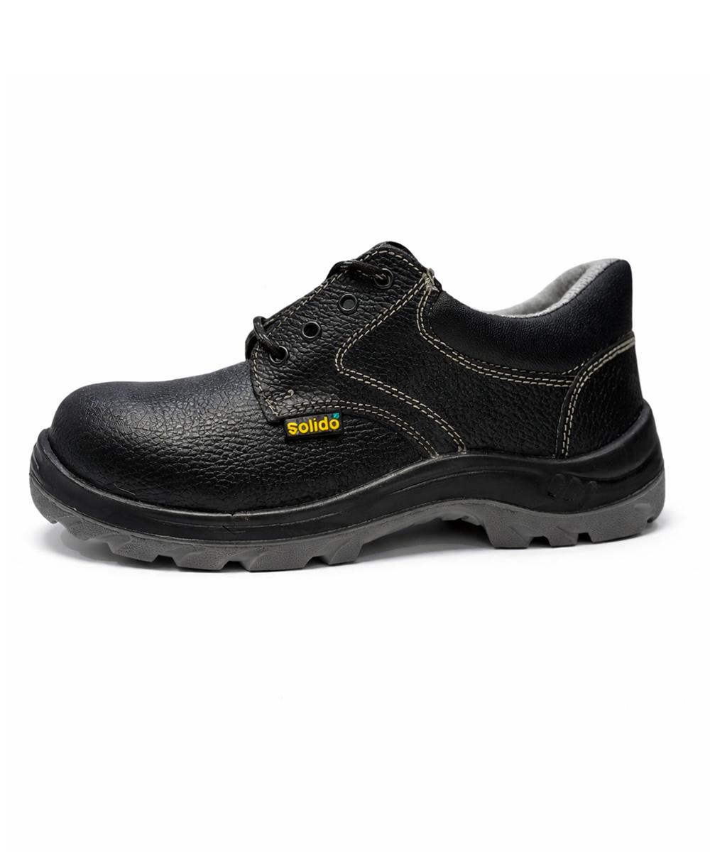 L&T SuFin Brand - Solido Walk SY11 Buff Barton Steel Toe Safety Shoes Black_2