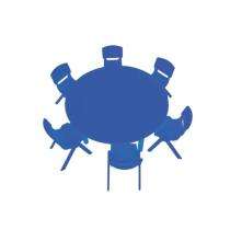 6 Seater Plastic Round Kids Table Study Desk Blue_0