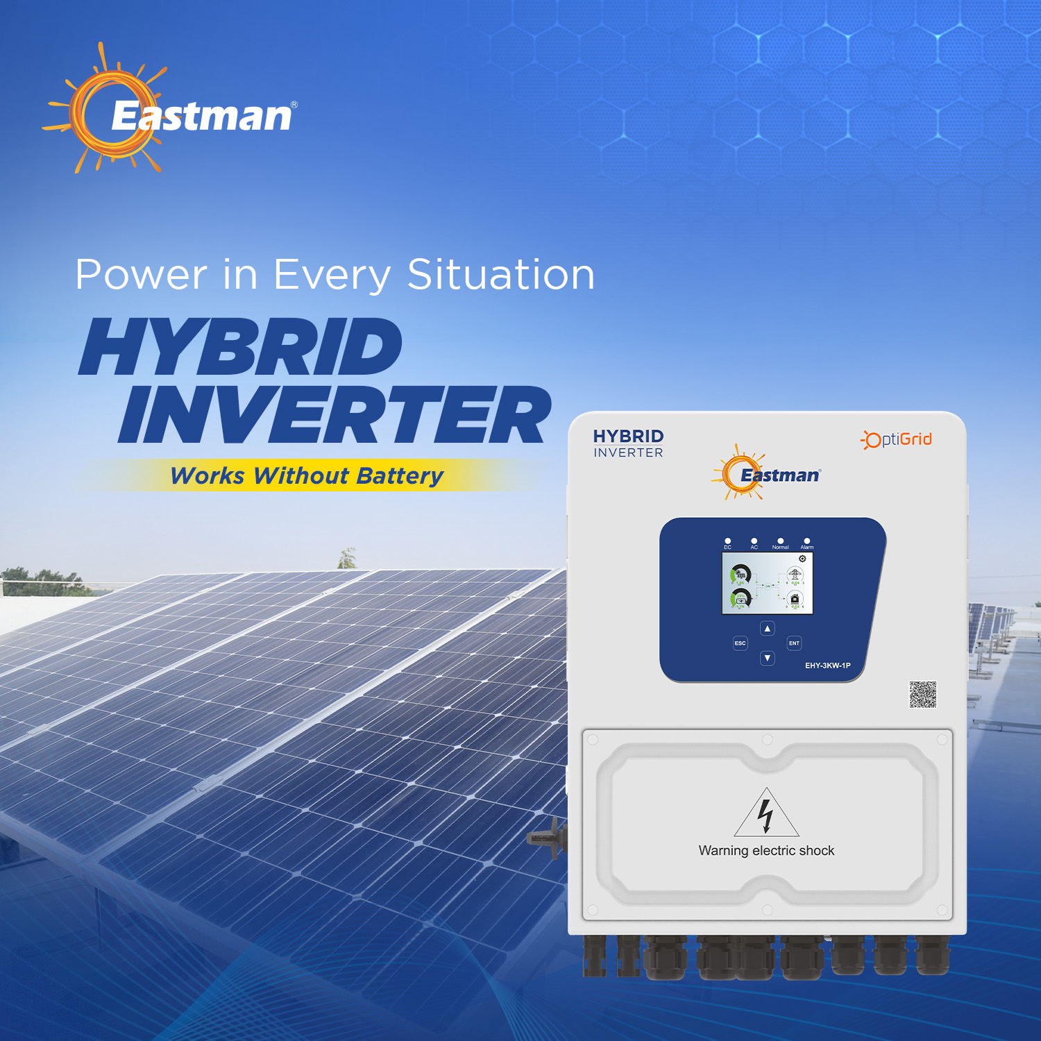 Eastman 5KW-1P Single Phase 6.3 kVA MPPT Hybrid Solar Inverter_1