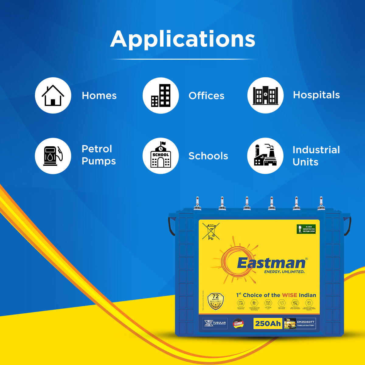 Eastman EM25060TT Flooded 12 V 250 Ah Lead Acid Batteries_3
