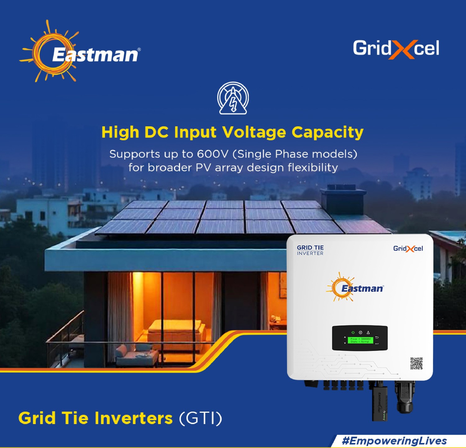 Eastman ES8KWT-GT-3P:2M 8 kW Three Phase Grid Tie On Grid Solar Inverter_3