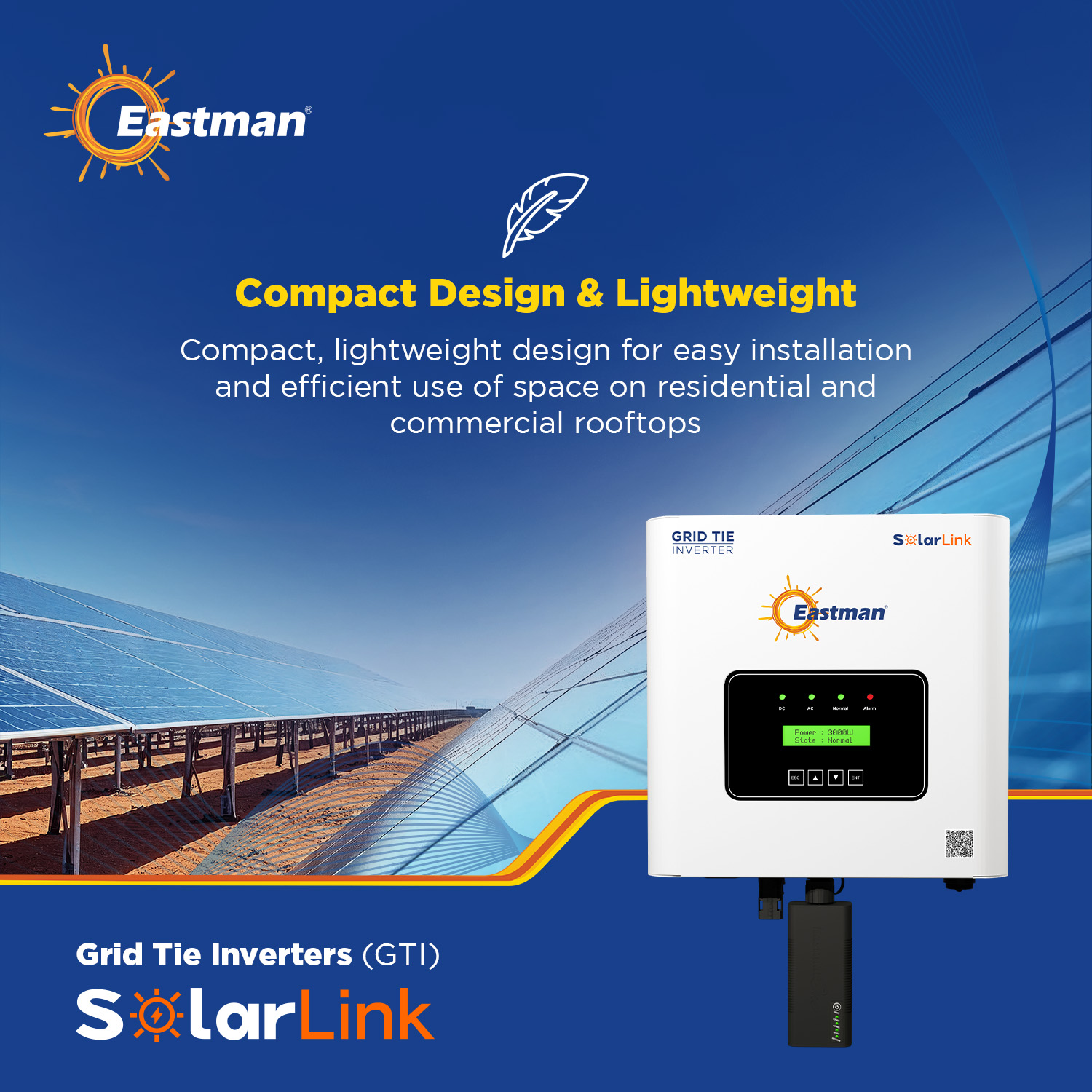 Eastman 5K-1P:1M 5 kW Single Phase Grid Tie On Grid Solar Inverter_1