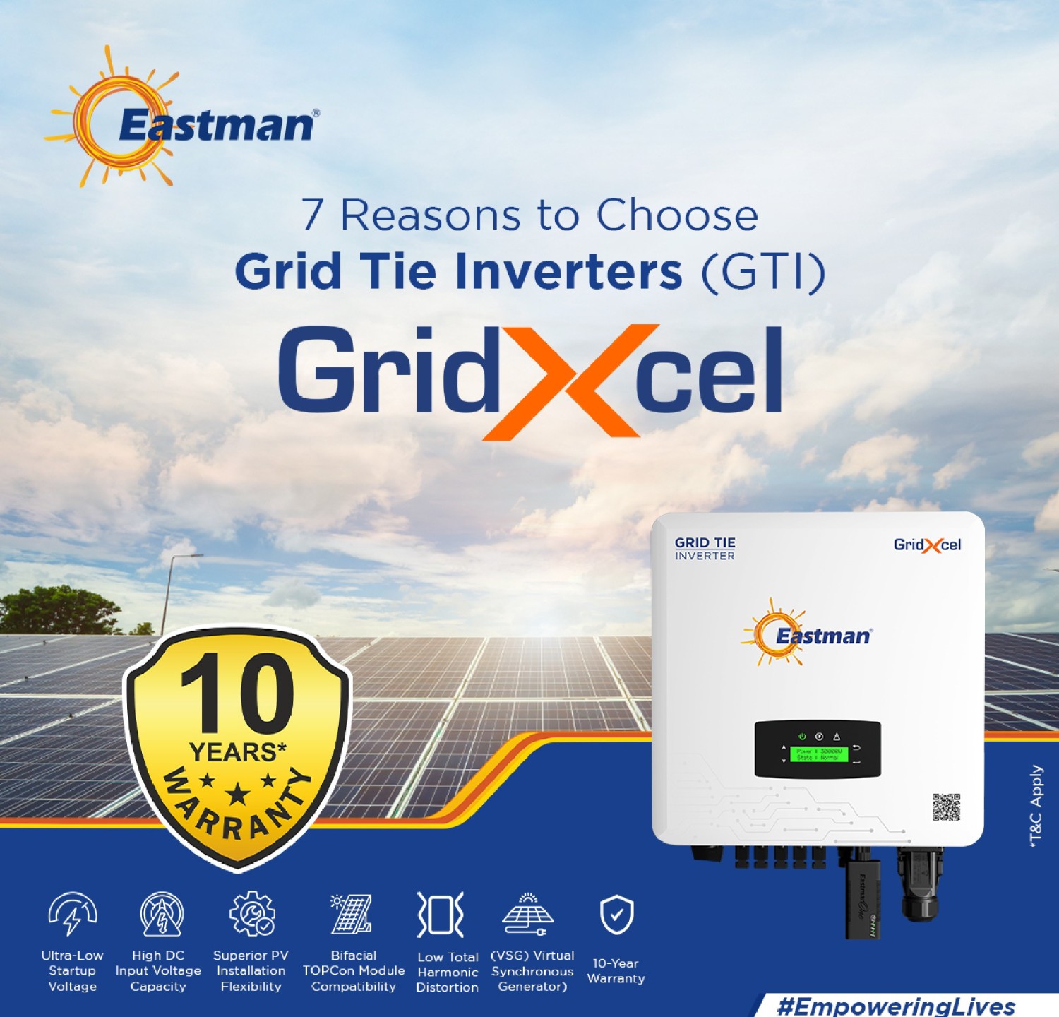 Eastman ES5KWT-GT-3P:2M-GridXcel 5 kW Three Phase String On Grid Solar Inverter_4