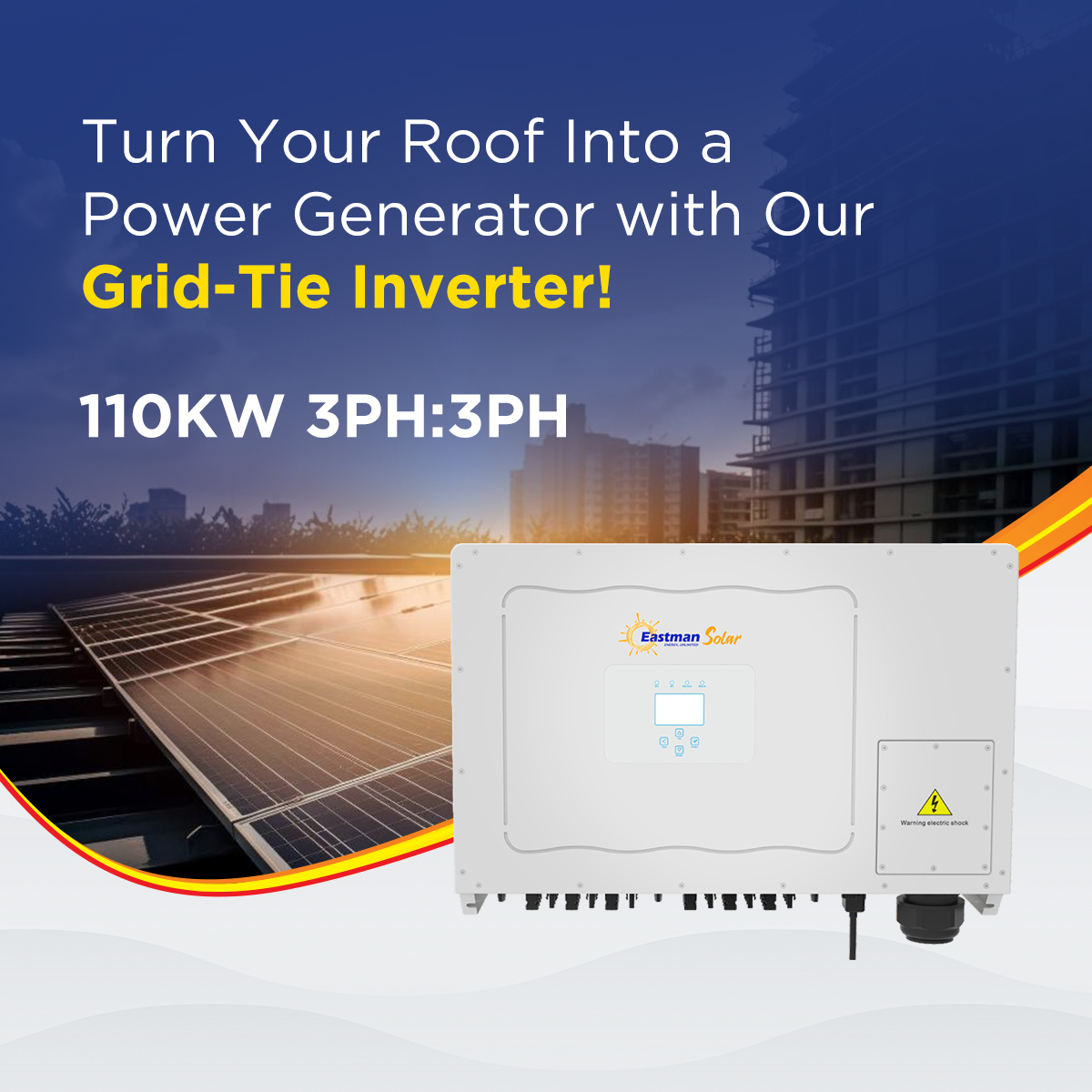 Eastman 110K-3P:6M-Solar 110 kW Three Phase Grid Tie On Grid Solar Inverter_1