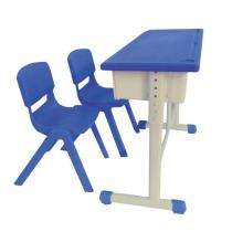 Wooden and Iron 2 Seater Student Bench Desk_0