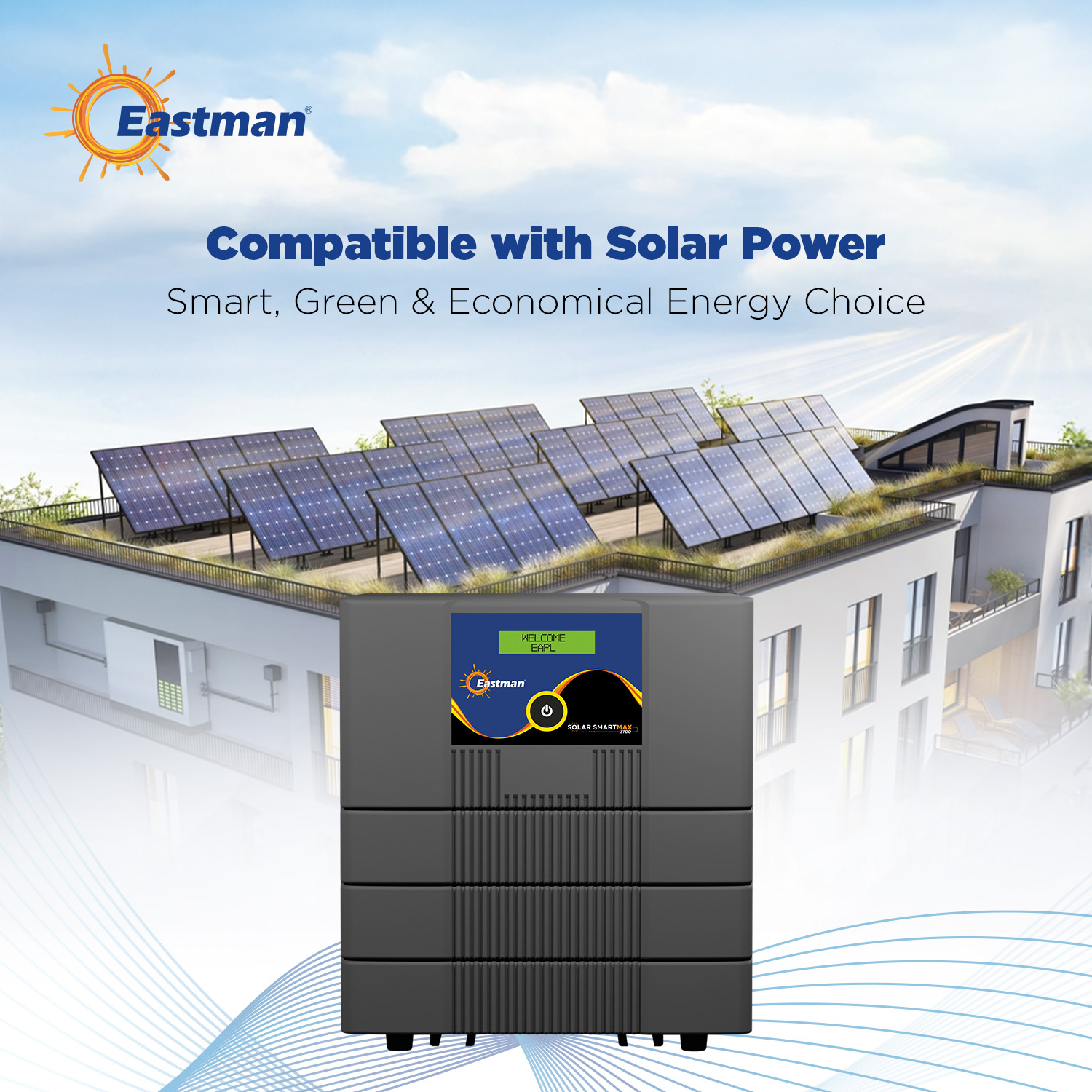 Eastman Solar Smart Max 3100 2000 VA 24 V Single Phase Sine Wave MPPT Off Grid Solar Inverter_1