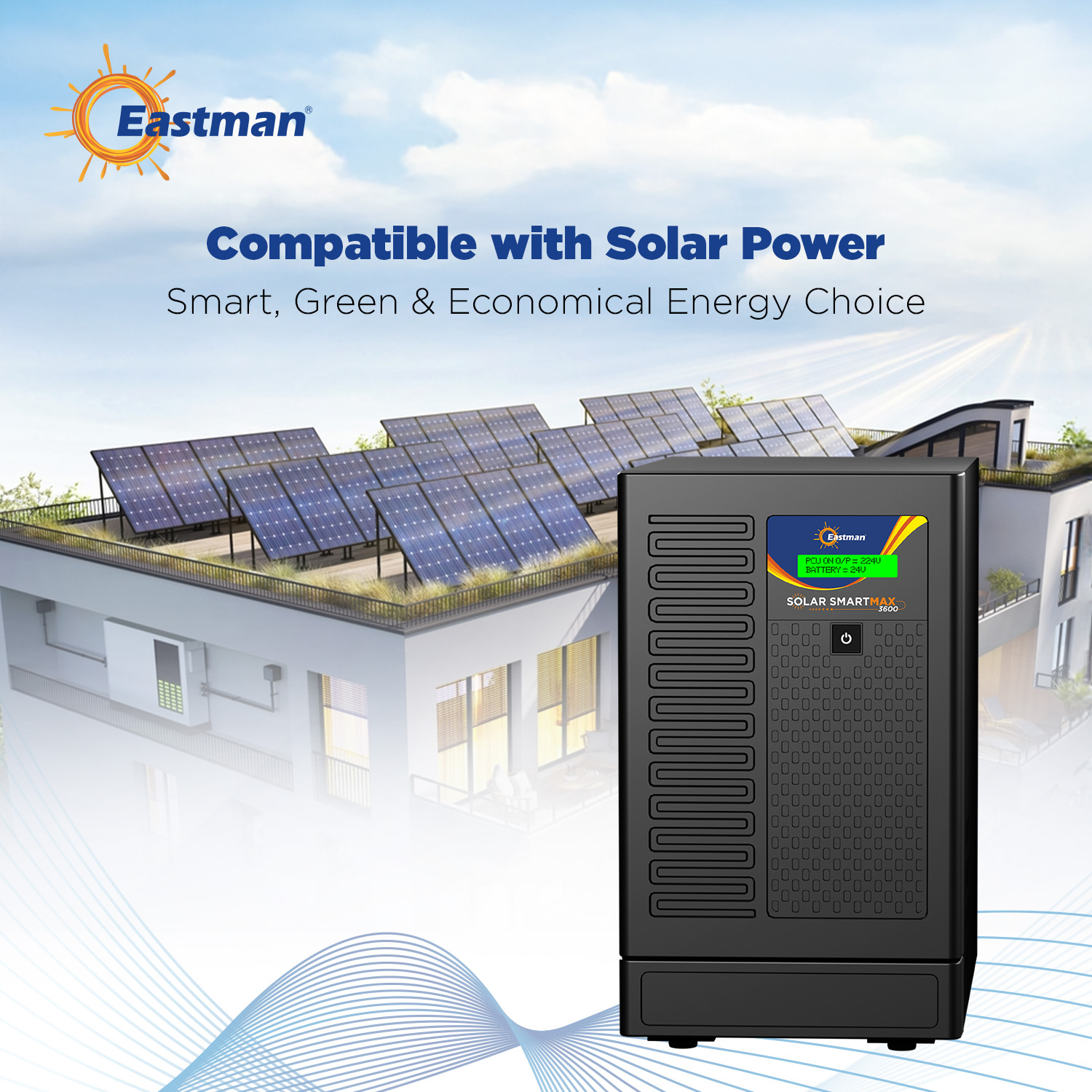 Eastman Solar Smart Max 3600 2500 VA 24 V Single Phase Sine Wave MPPT Off Grid Solar Inverter_1