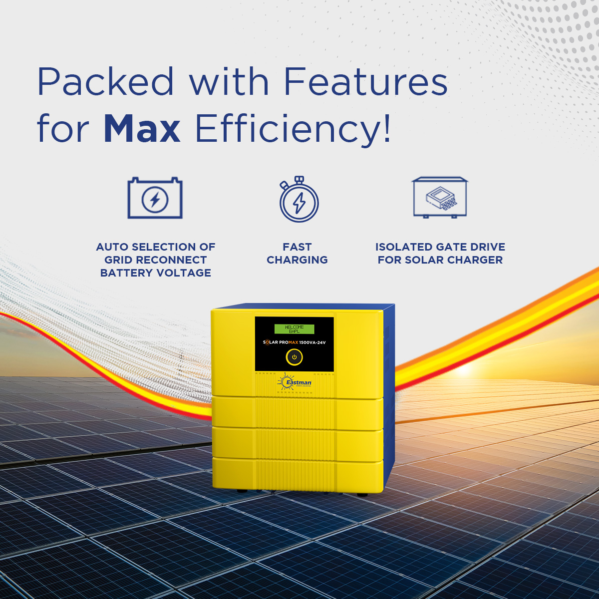 Eastman Solar-Promax 1500 1500 VA 24 V Single Phase Sine Wave MPPT Off Grid Solar Inverter_3