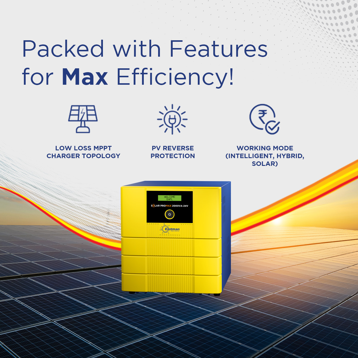 Eastman Solar-Promax 2000 2000 VA 24 V Single Phase Sine Wave MPPT Off Grid Solar Inverter_2