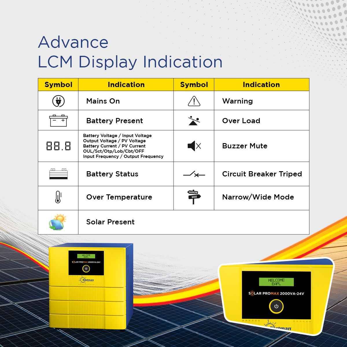 Eastman Solar-Promax 2000 2000 VA 24 V Single Phase Sine Wave MPPT Off Grid Solar Inverter_4