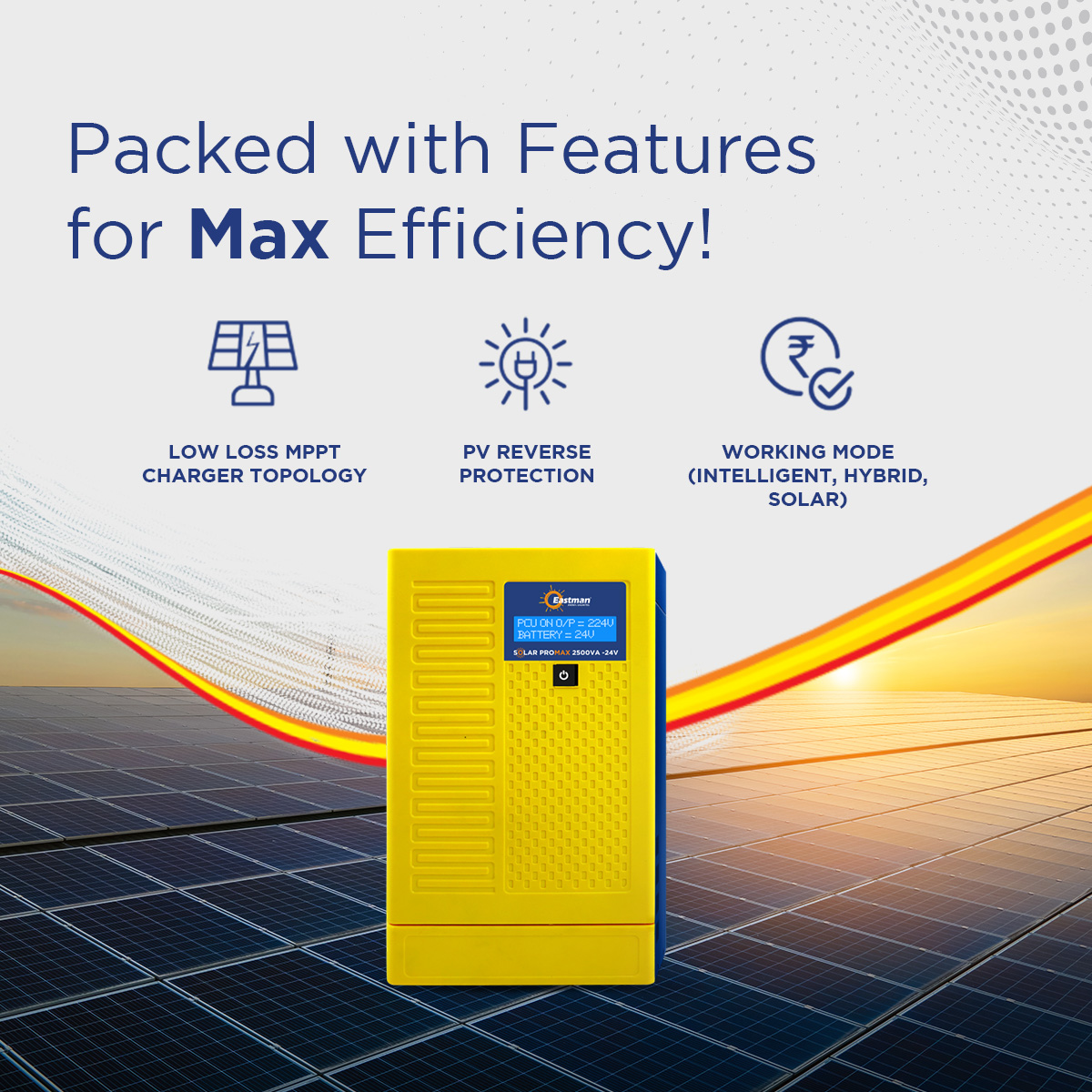 Eastman Solar-Promax 2500 2500 VA 24 V Single Phase Sine Wave MPPT Off Grid Solar Inverter_2