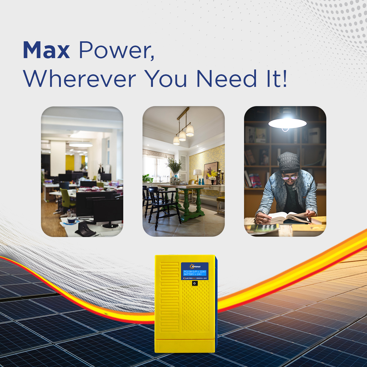 Eastman Solar-Promax 2500 2500 VA 24 V Single Phase Sine Wave MPPT Off Grid Solar Inverter_3