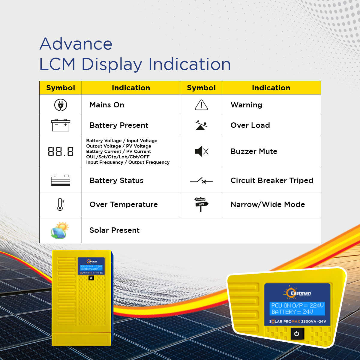 Eastman Solar-Promax 2500 2500 VA 24 V Single Phase Sine Wave MPPT Off Grid Solar Inverter_4