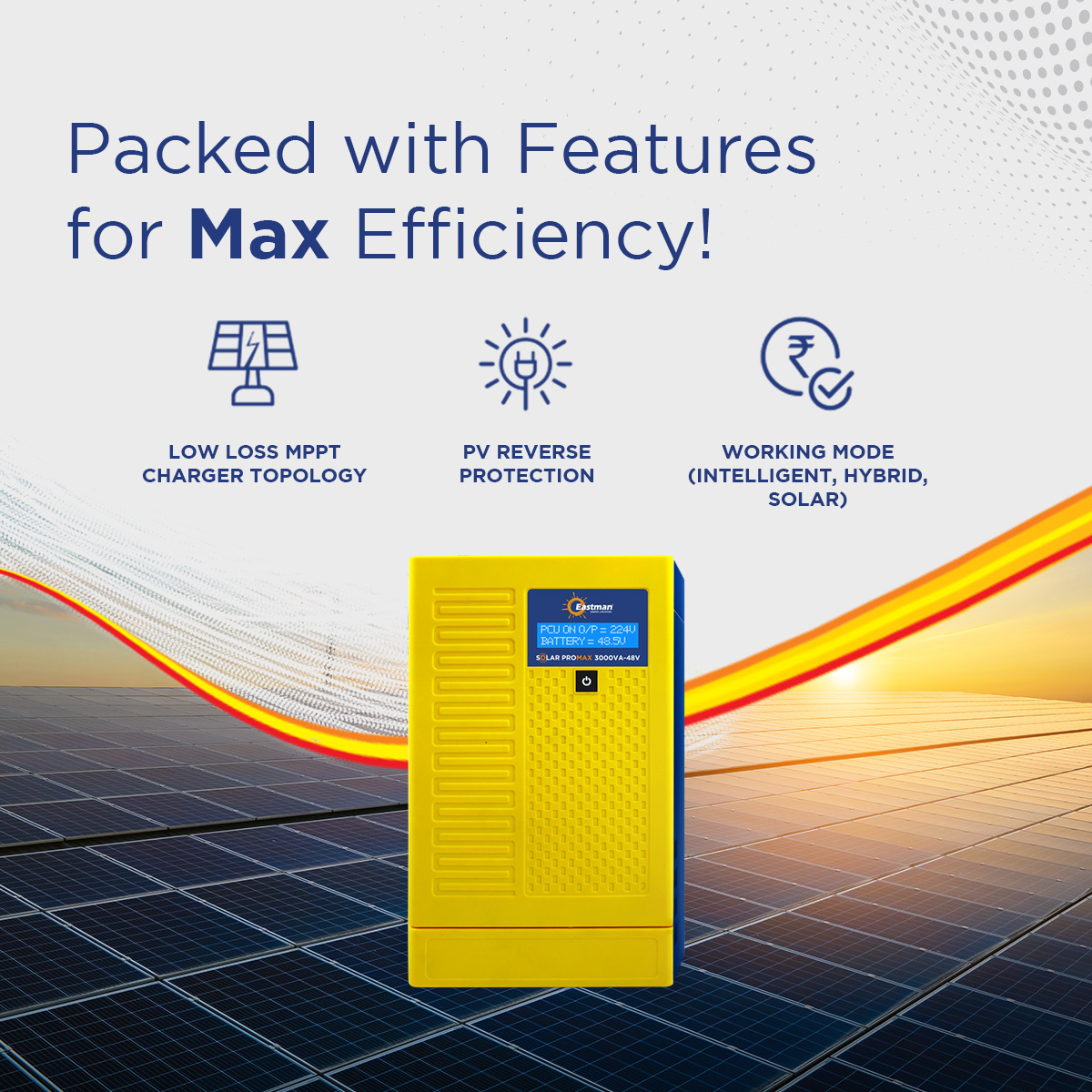 Eastman Solar-Promax 3000 3000 VA 48 V Single Phase Sine Wave MPPT Off Grid Solar Inverter_2