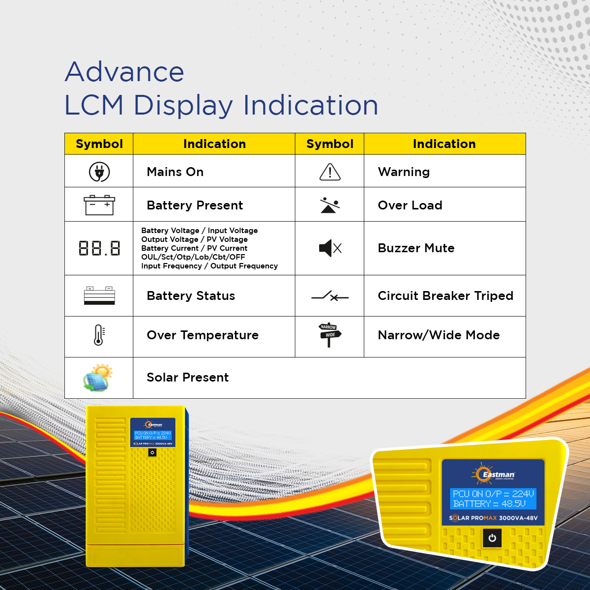 Eastman Solar-Promax 3000 3000 VA 48 V Single Phase Sine Wave MPPT Off Grid Solar Inverter_3
