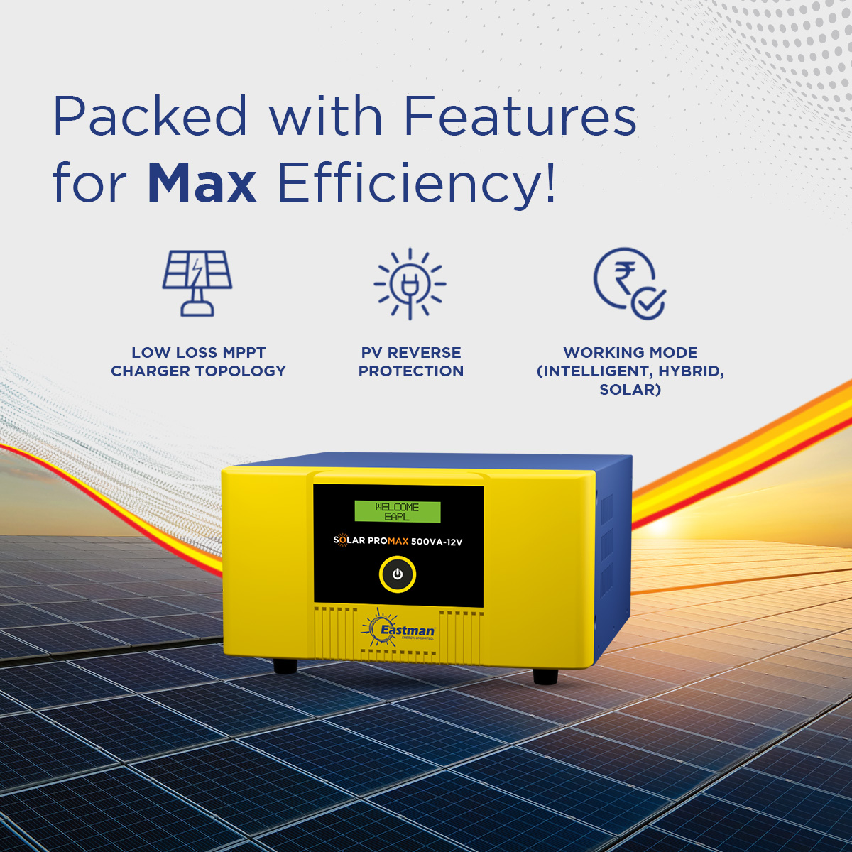 Eastman Solar-Promax 500 500 VA 12 V Single Phase Sine Wave MPPT Off Grid Solar Inverter_2