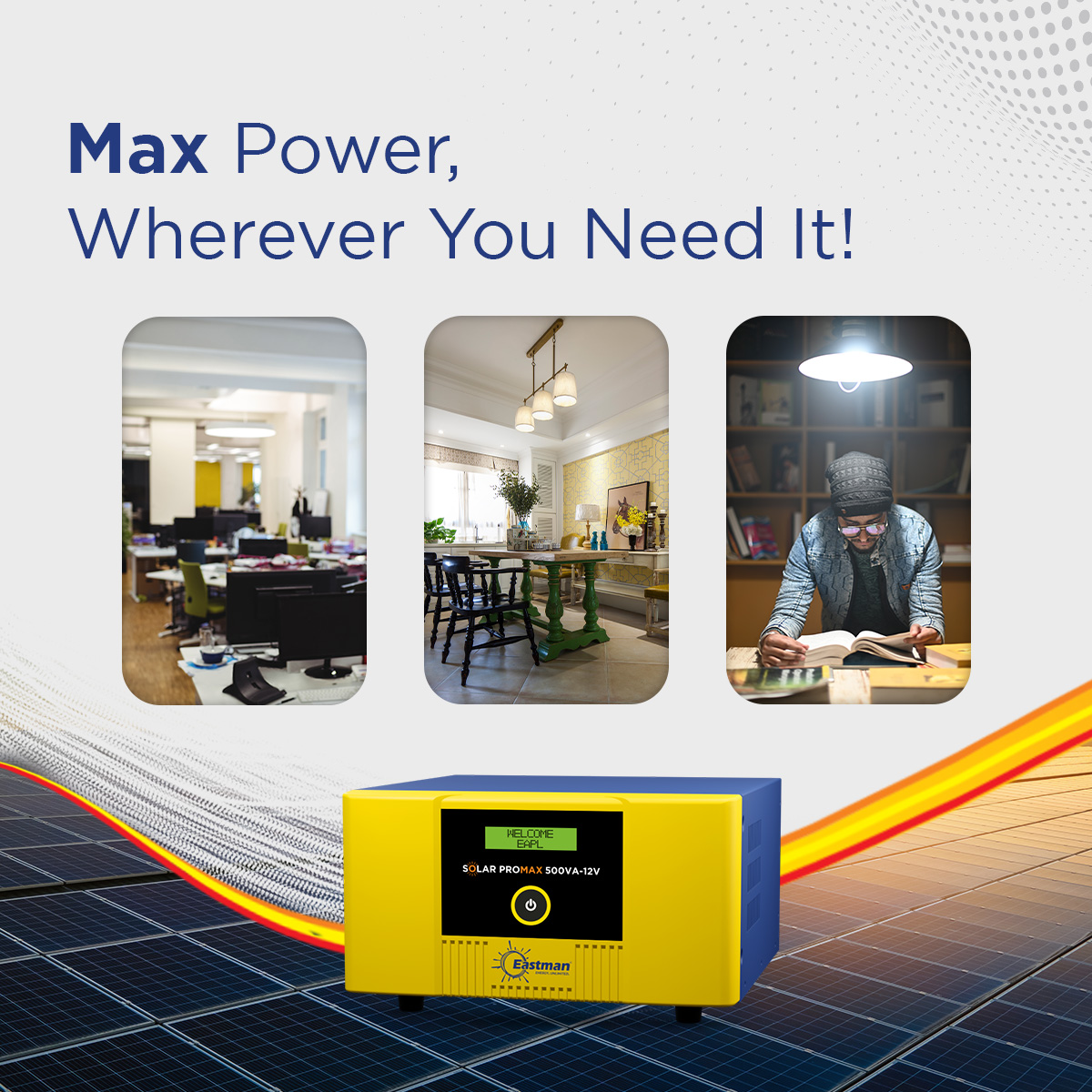 Eastman Solar-Promax 500 500 VA 12 V Single Phase Sine Wave MPPT Off Grid Solar Inverter_4