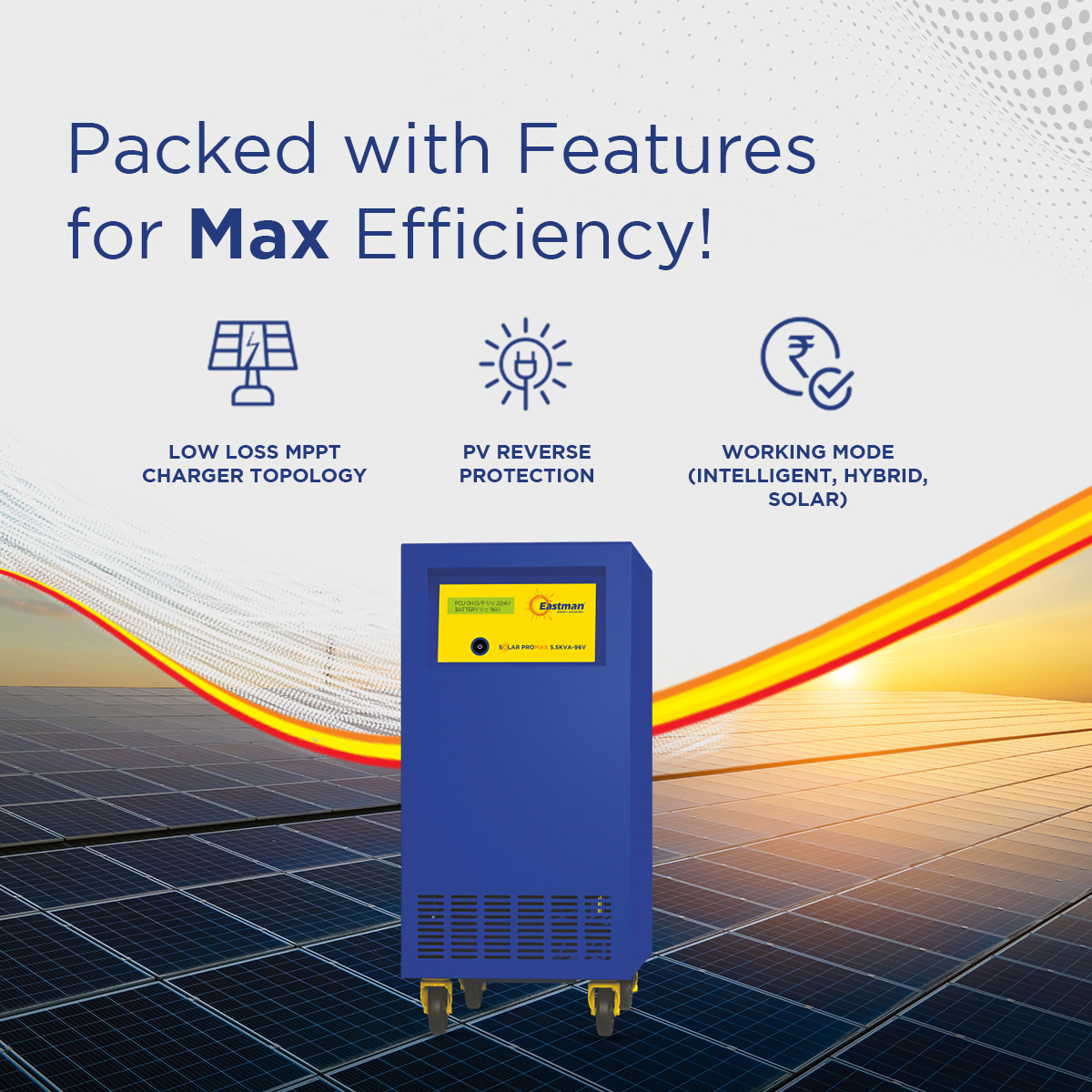 Eastman Solar-Promax 5500 5500 VA 96 V Single Phase Sine Wave MPPT Off Grid Solar Inverter_2