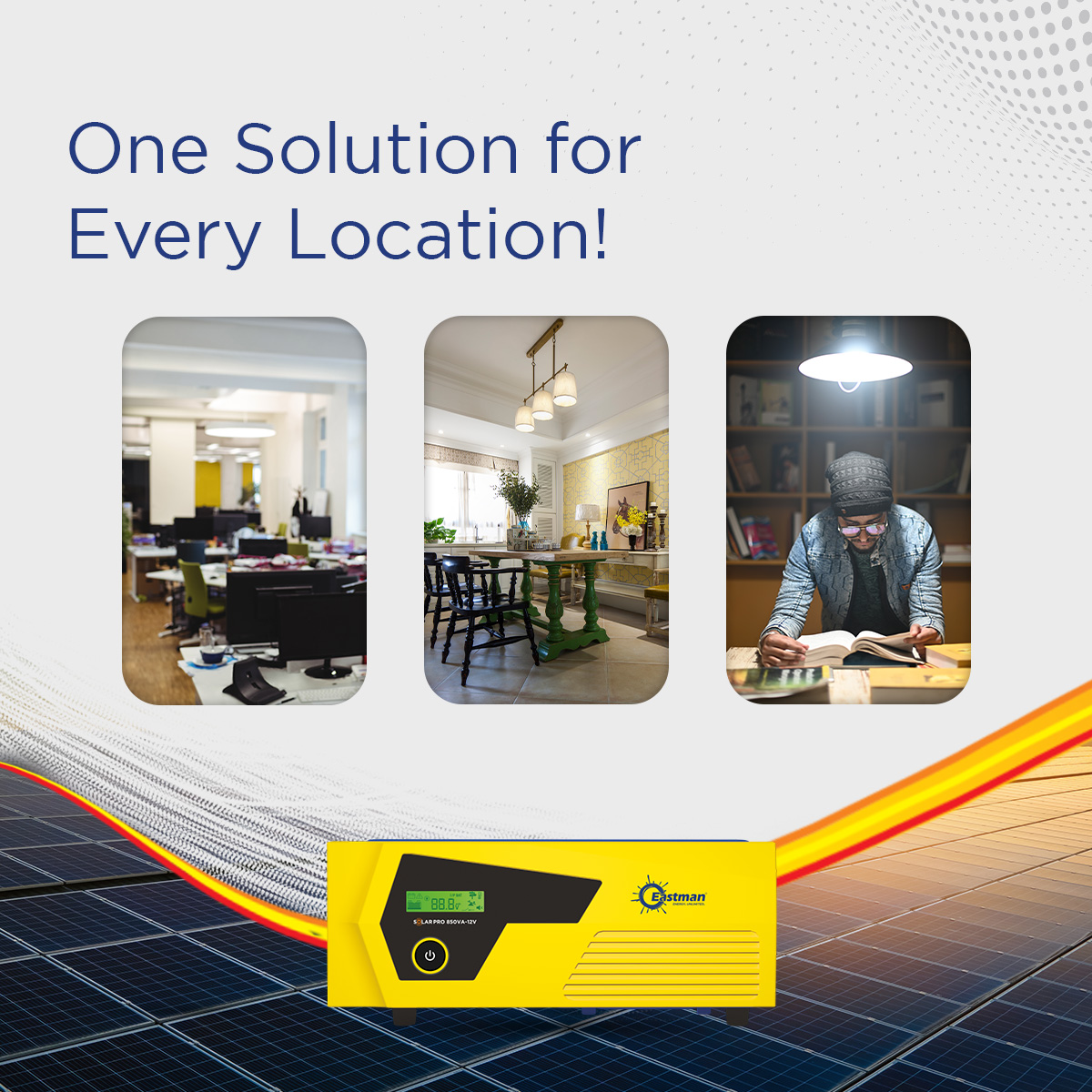 Eastman Solar-Pro 850VA 850 VA 12 V Single Phase Sine Wave PWM Off Grid Solar Inverter_4