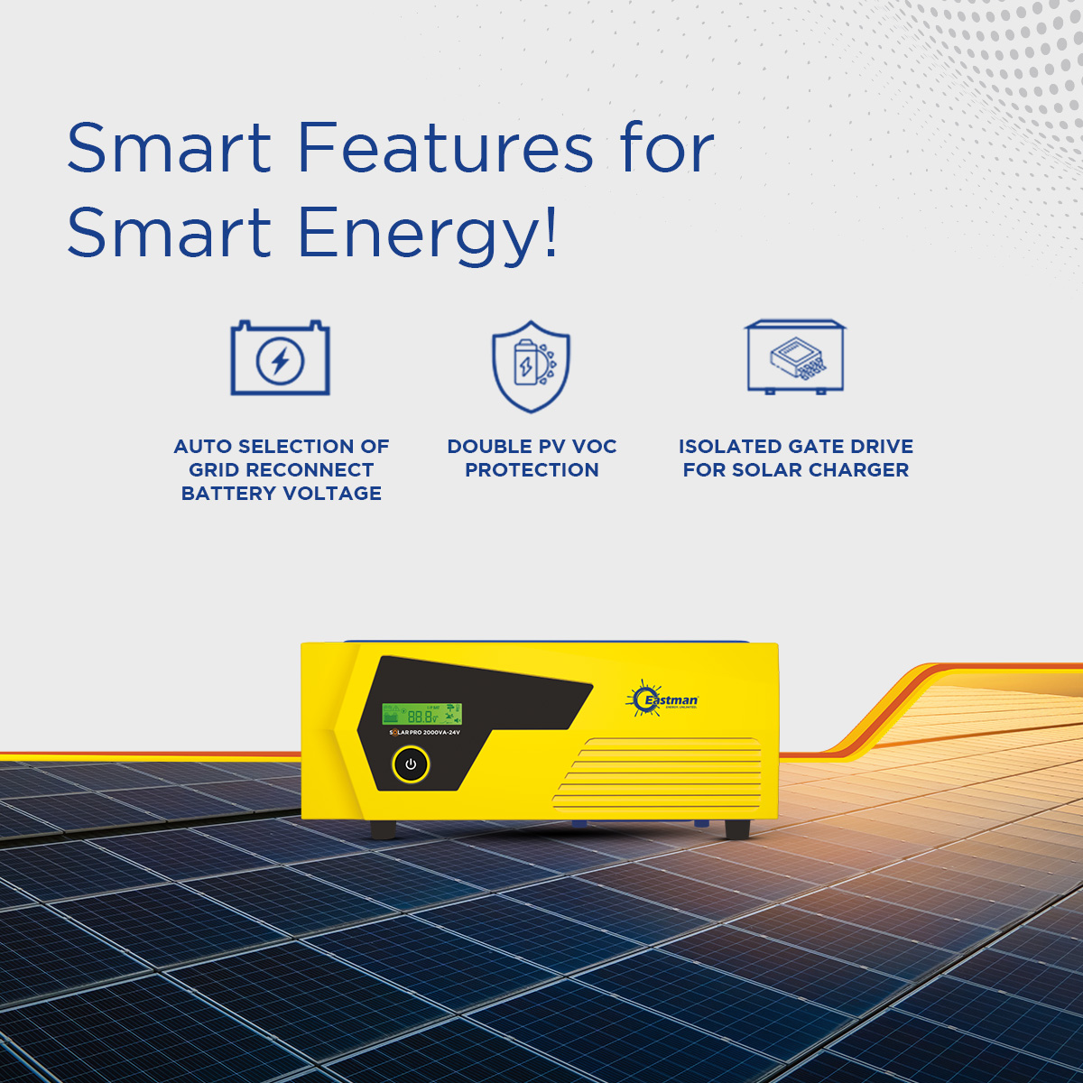 Eastman Solar-Pro 2000 2000 VA 24 V Single Phase Sine Wave PWM Off Grid Solar Inverter_3