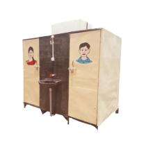 KK FRP 8 ft Portable Toilet Cabin Cream and Brown_0