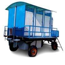 KK FRP 7 ft Portable Toilet Cabin White and Blue_0
