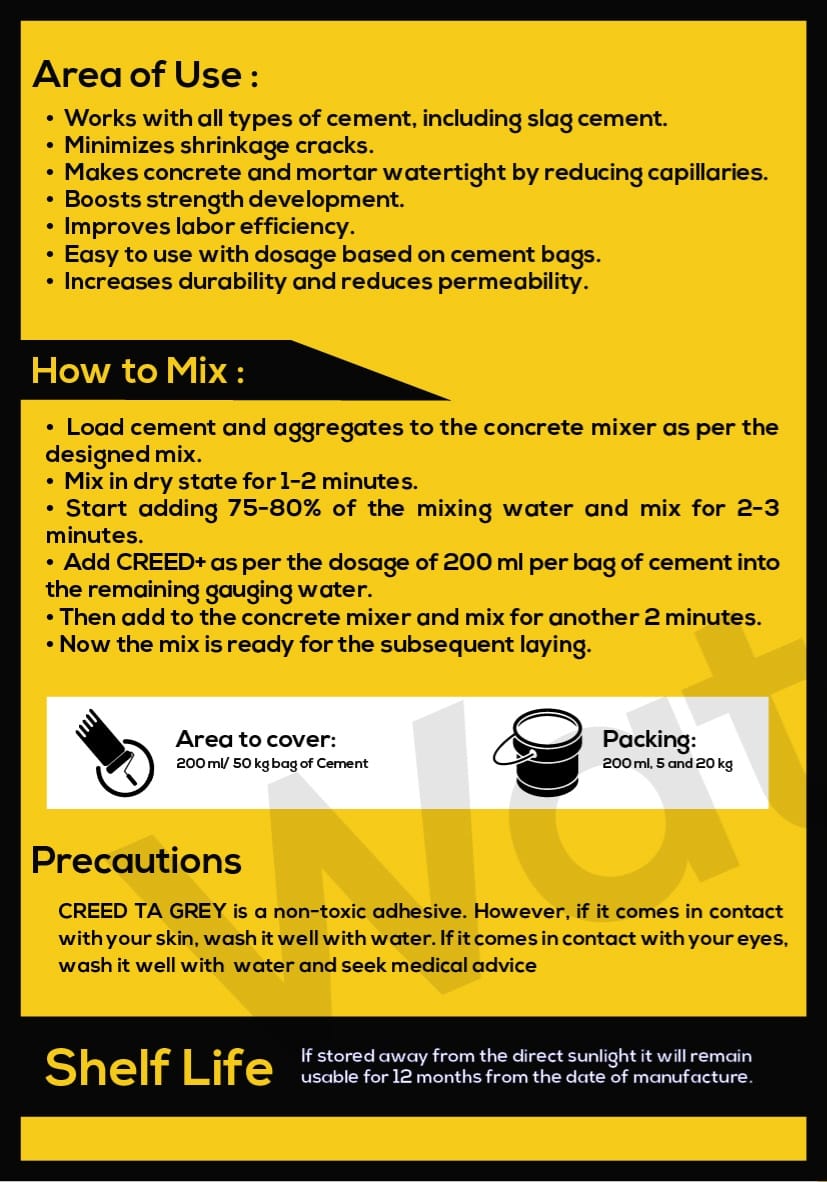 CONCREED CREED + Integral Waterproofing Admixture in Kilogram_1