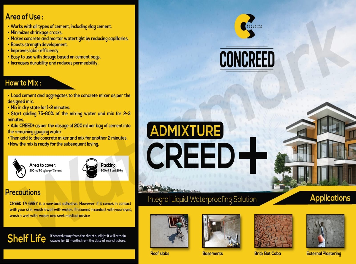 CONCREED CREED + Integral Waterproofing Admixture in Kilogram_2