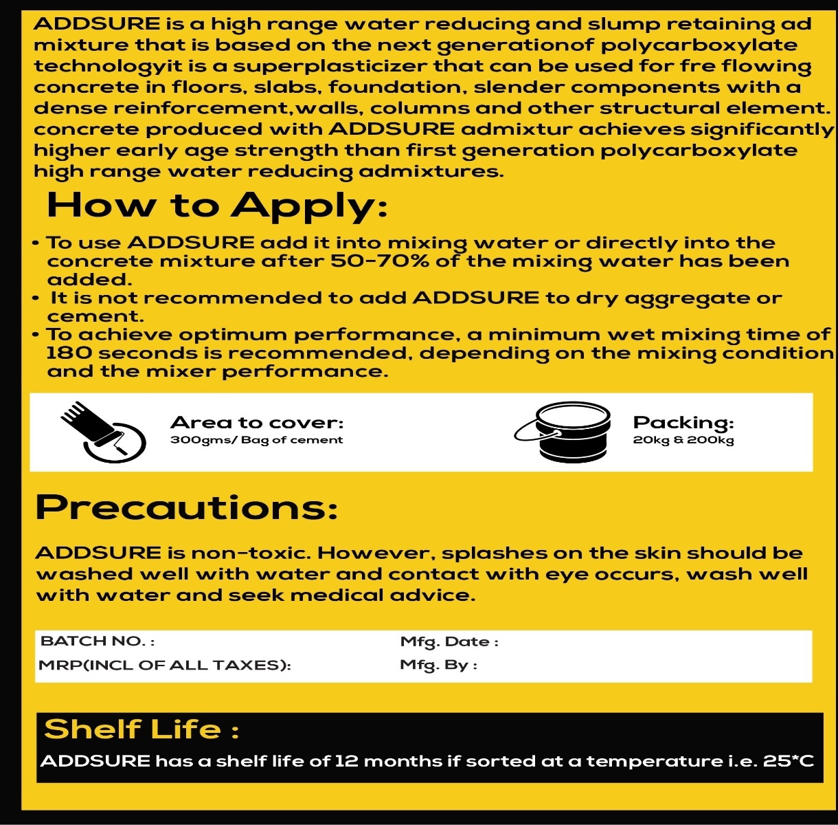 CONCREED ADDSURE Water Reducing and Retainer Admixture in Kilogram_2