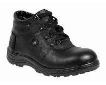 Real Leather Steel Toe Safety Shoes Black_0