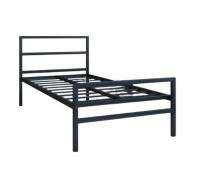 Metal Low Post Twin Bed 75 x 36 inch Black_0