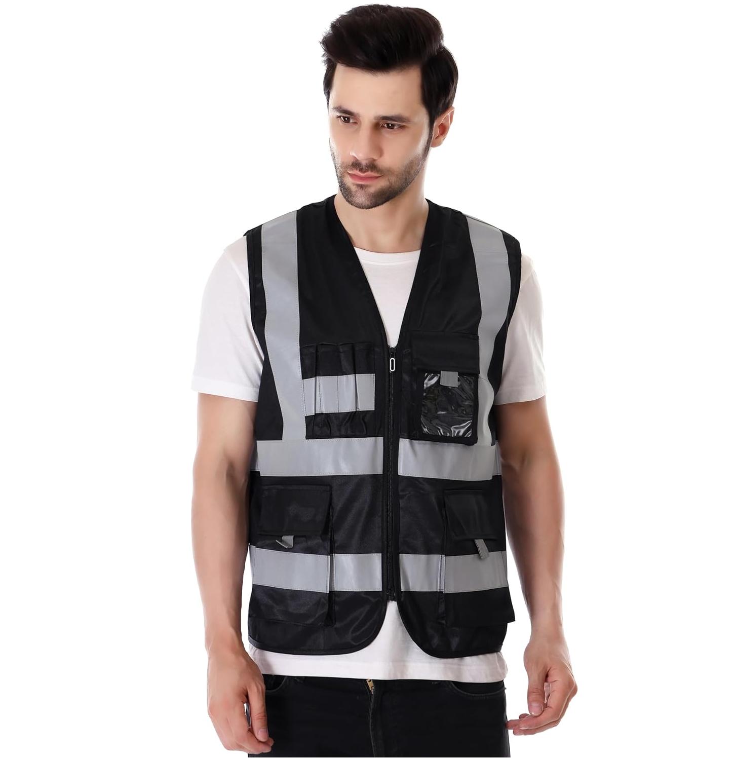EVION Polyester Safety Jackets S ES-030 Reflective Black_1