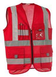EVION Polyester Safety Jackets M ES-030 Reflective Red_0