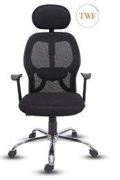 TWF Revolving Black 985 x 635 x 605 mm Mesh Office Chairs_0