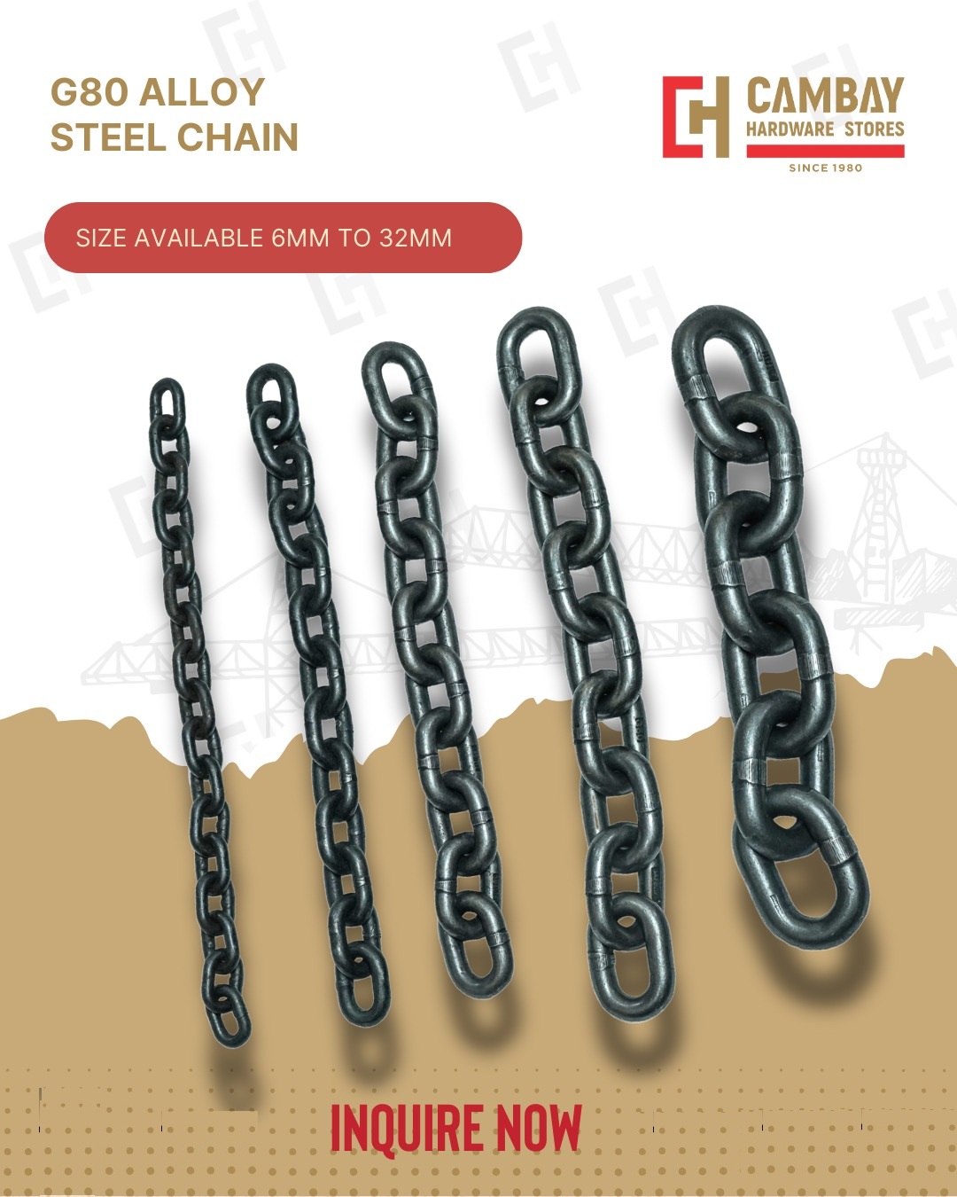 Safelift 16 mm Lifting Chain 8 ton Grade 80 Alloy Steel_1