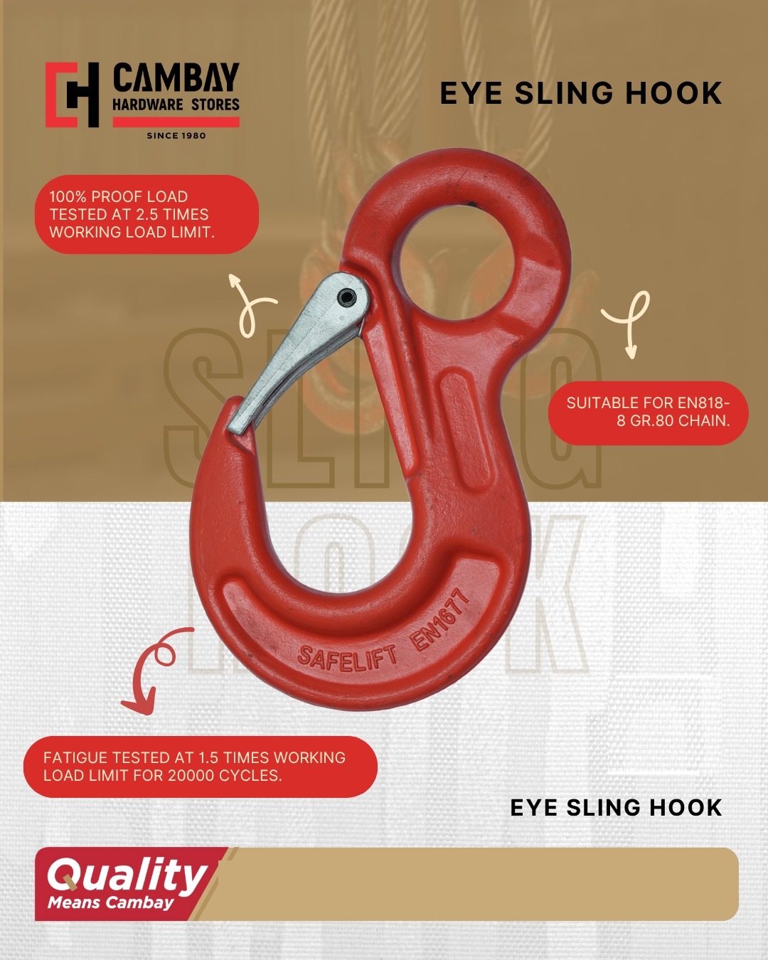 SAFELIFT 8 mm Alloy Steel Eye Hook 2 ton_1
