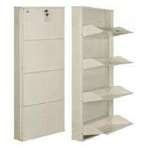 KI Mild Steel 4 Shelves Shoe Rack 11 Shoe Pairs 51 x 137 x 13 cm White_0