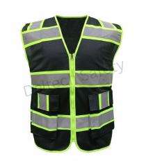 Deltech Safety Polyester Safety Jackets S H46 Without Sleeves Black_0