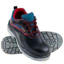 Mallcom Devon Black Wood Print Leather Steel Toe Safety Shoes Black and Blue_0