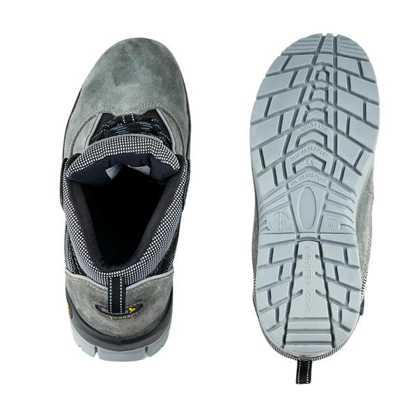 Mallcom Manxsuede Suede Leather Steel Toe Safety Shoes Black and Grey_4