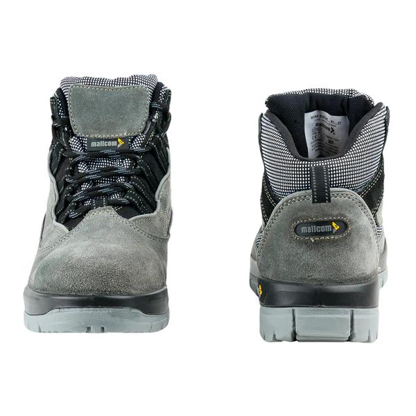 Mallcom Manxsuede Suede Leather Steel Toe Safety Shoes Black and Grey_3