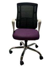 Shri Kesav Revolving Black and Purple 1300 x 450 x 490 mm Mild Steel Office Chairs_0