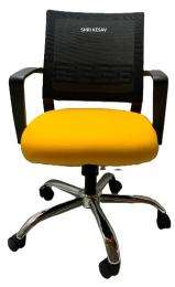 Shri Kesav Revolving Black and Yellow 1300 x 450 x 490 mm Mild Steel Office Chairs_0