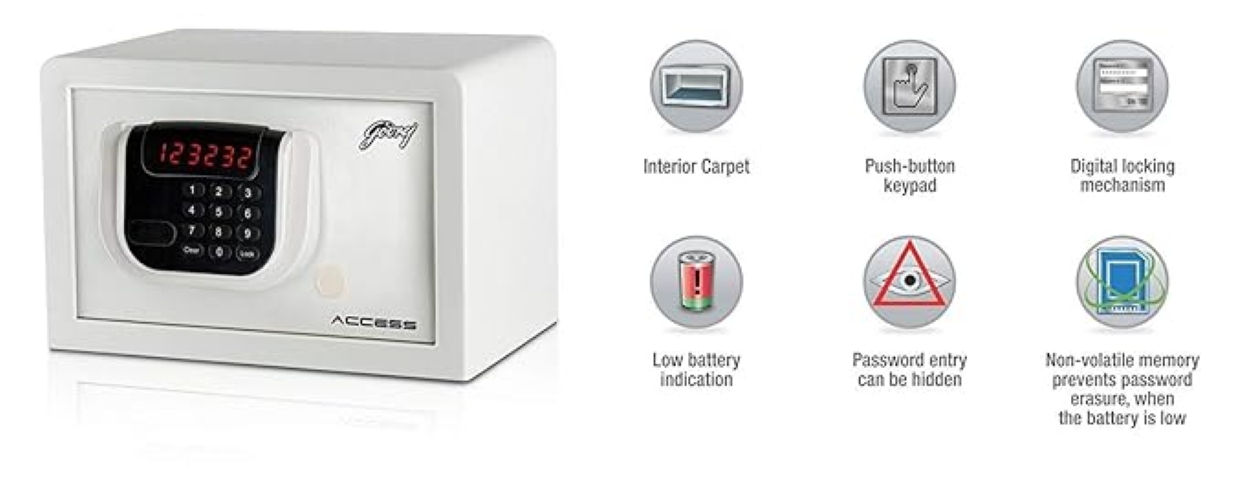 Godrej Iron Electronic Safety Lockers 8 L Access_3