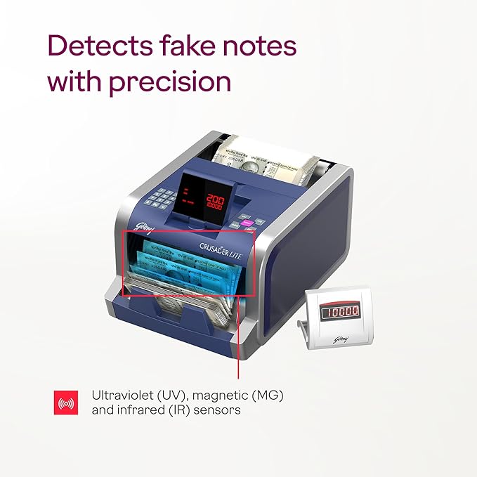 Godrej Crusader Lite TFT Display Note Counting Machine 1000 Notes/min 75 W_2