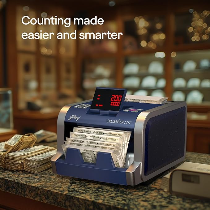 Godrej Crusader Lite TFT Display Note Counting Machine 1000 Notes/min 75 W_4