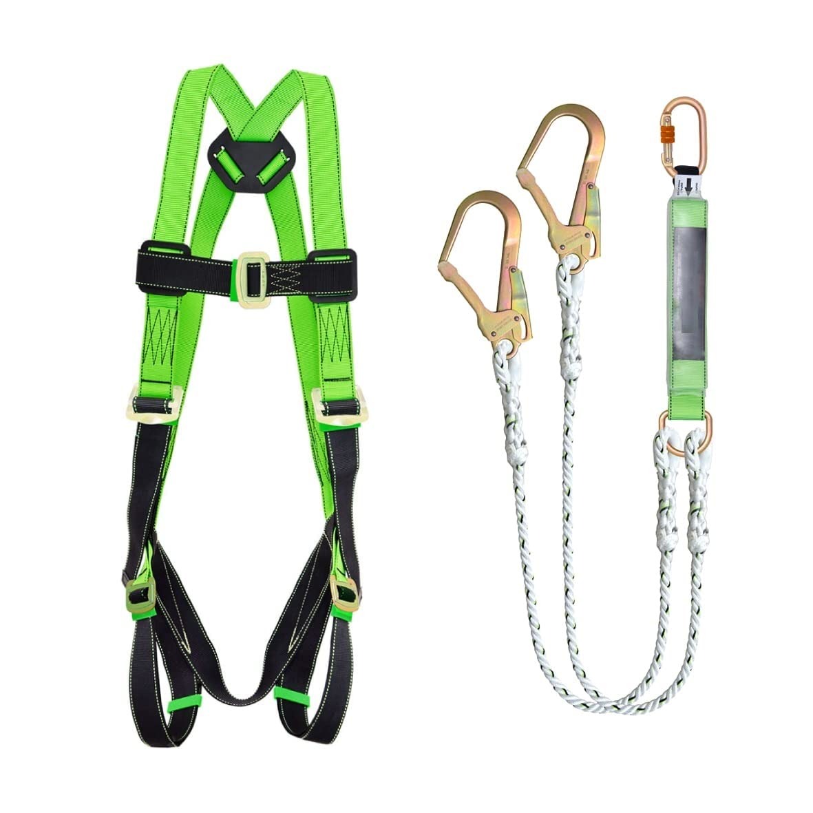 Karam Polyester Full Body Double Rope Scaffold Hook Safety Harness Medium_1