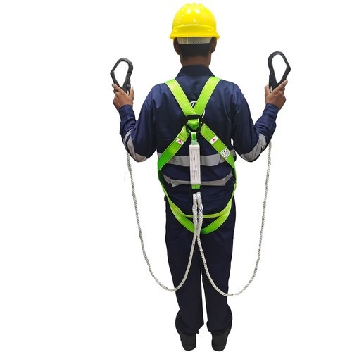 Karam Polyester Full Body Double Rope Scaffold Hook Safety Harness Medium_2