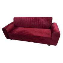 Hasanali Furnishing Wooden 3 Seater Red Sofa Set_0